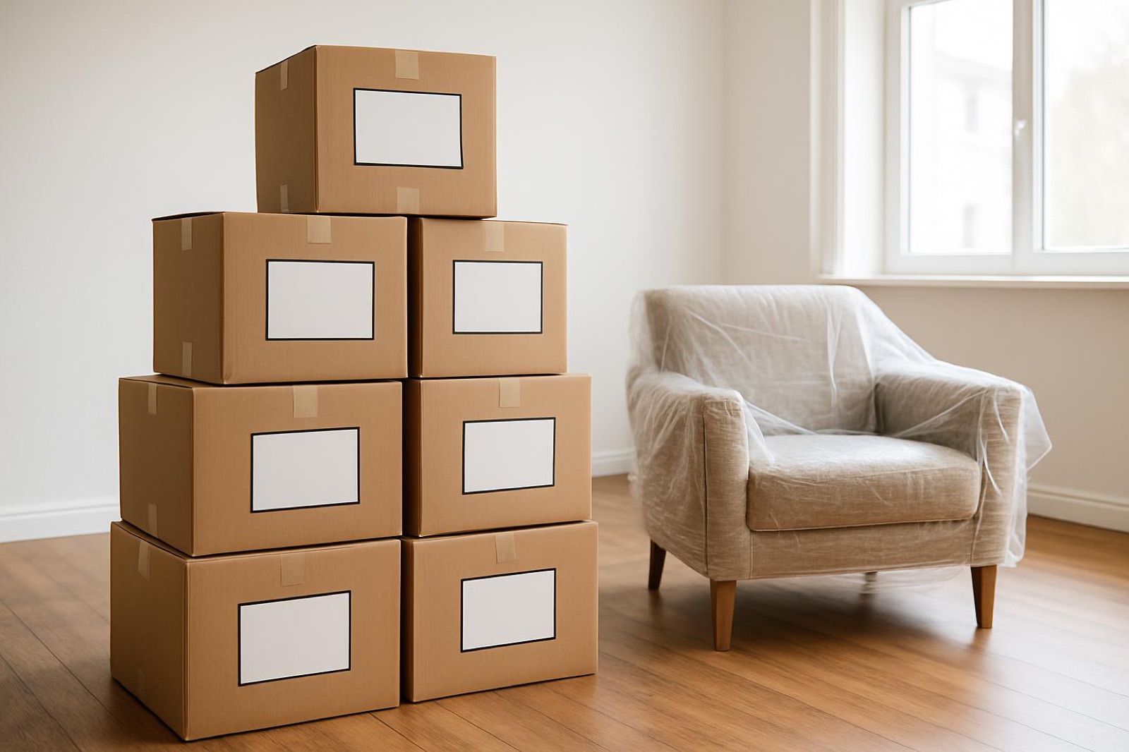 Xpress Moving & Furniture - moving truck and wrapped furniture in Wichita